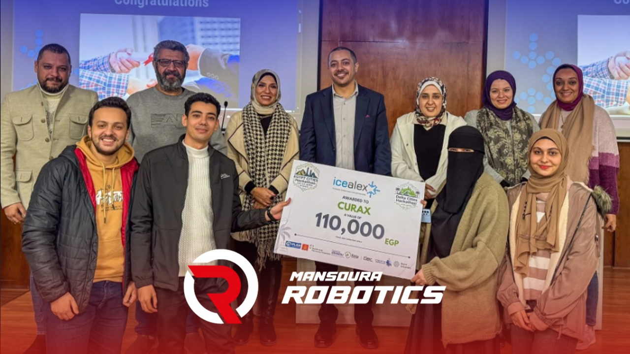 تهنئة والفخر إلى فريق كلية الهندسة (CURAX) لفوزه بالمركز الأول في Delta City Hackathon – Egypt Cities Hackathon