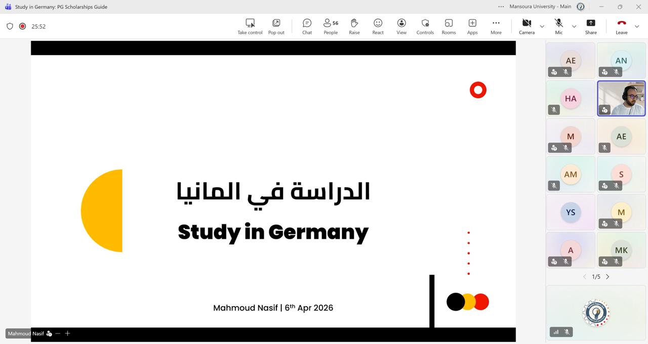 The Scientific Research Support Unit organized workshop titled “How to Apply for Master's and PhD Scholarships in Germany.” 